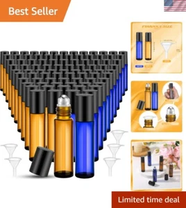 96 Pcs Essential Oil Roller Bottles 10ml Empty Glass Roller Bottles with Stai... - Picture 1 of 7