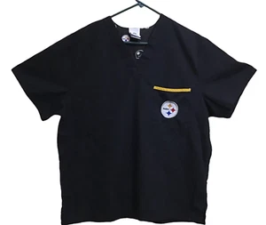 Pittsbutgh Steelers NFL Team Apparel Womens Sz M Scrub Top Nursing Medical Top - Picture 1 of 5