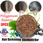 3Pcs Organic Grey Reverse Shampoo Bar-Essence Hair Beard Darkening Shampoo Soap