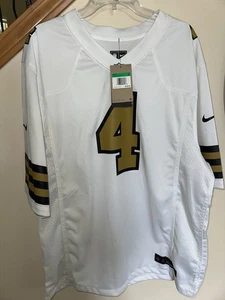 NWT Nike On Field NFL New Orleans Saints White Jersey #4 Derek Carr Football - Picture 1 of 12