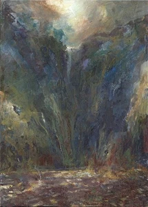 Mountain Scene - Small Oil Painting - 1990 - Contemporary Art - Picture 1 of 7