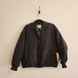 Cisono Women's Size Small Black Puffer Bomber Style Jacket NWT - Picture 1 of 4