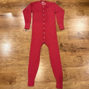 Vintage Sears 70s classic Men’s red long Johns pajamas Size Medium - Picture 1 of 9