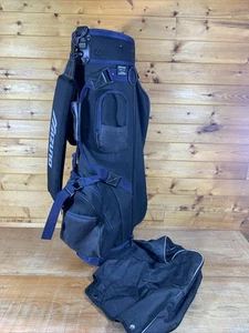 Vintage Mizuno Black and Blue Stand Up Cart Bag 6 Divider Golf Bag Raincover - Picture 1 of 12