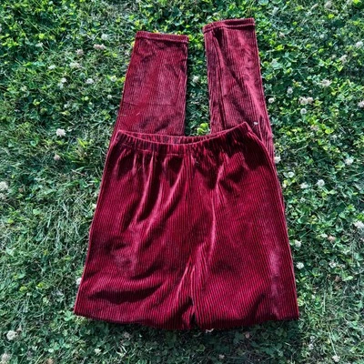 Leggings listradas de vampiro gótico de veludo - Imagem 1 de 4