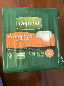 Depend Inkontinenzslip Klebelaschen maximale Saugfähigkeit S/M Unisex 20CT - Bild 1 von 3