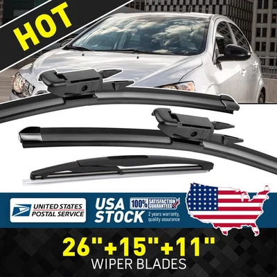 26"&15"&11"quality Windshield Wiper Blade Wiper Arm For Chevrolet Aveo 2012-2017 - Image 1 of 4