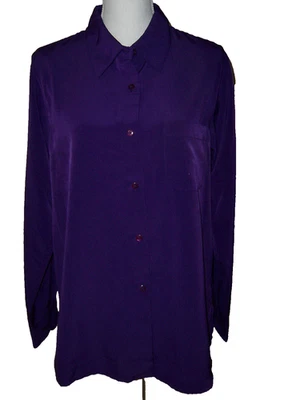 Blusa Camisa Púrpura Damas Basic Editions Talla Grande Nueva con Etiquetas Foto 1 de 4