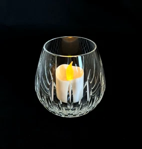 WATERFORD Lismore geschliffene Kristall Reflexionen Teelicht Votivkerzenhalter GUT - Bild 1 von 5
