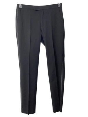 Kenneth Cole Reaction Mens Slim fit Tuxedo Pants 29 / 32 Black Solid Stretch - Image 1 of 2