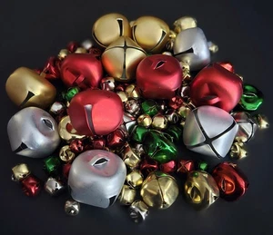 Vintage Jingle Bell Lot mehrere Farben & Größen (144) insgesamt - Bild 1 von 5