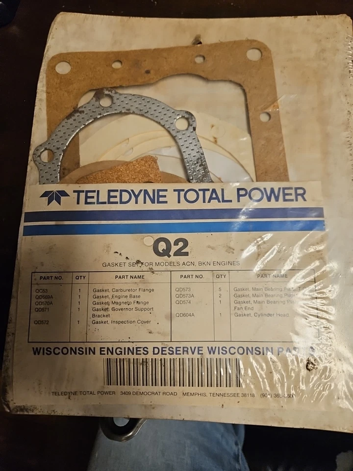 Juego de juntas de motor Wisconsin Q2D para motores ACN, BKN, BKND Foto 1 de 1