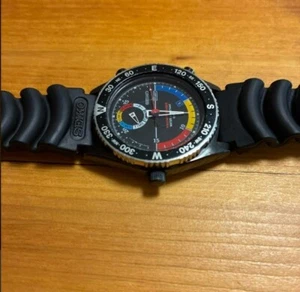Seiko Yacht Timer 8M37-6000 Black Dial Men's watch Used working Quartz F/S JPN - Picture 1 of 5