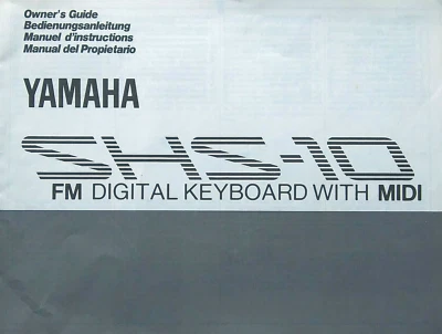 Yamaha SHS-10 Keytar Midi FM Keyboard Original Owner's Manual User's Manual Book - Image 1 of 3