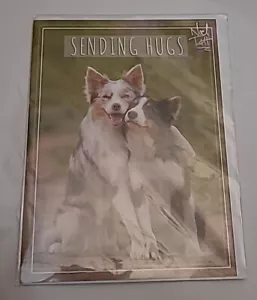 Noel Tatt Greeting Card - Sending Hugs Puppies 7" Bnwt - Picture 1 of 3