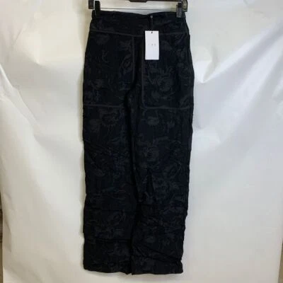 Pantalones de tiro alto IRO Freyanne jacquard pierna ancha para mujer talla 4 negros Foto 1 de 4