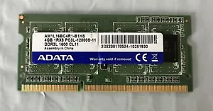 ADATA 4GB 1RX8 PC3L-12800S Laptop Memory Ram AM1L16BC4R1-B1HS - Picture 1 of 1