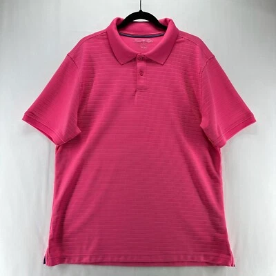 Camisa Polo David Taylor Resort Hombres Talla XL Pullover Cuello Manga Corta Rosa Caliente Foto 1 de 4