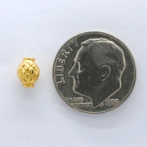 18k Solid Yellow Gold Beads Fancy Lantern Spacer Beads 5x6mm | KC1143 - Picture 1 of 5