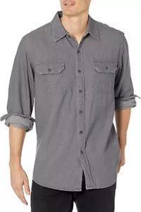 Wrangler XXL Long Sleeve button up Gray shirt 2X 100% cotton Brand new with tags - Picture 1 of 9