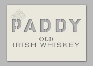 Paddy Whiskey Stencil --- reusable, spray or brush painting -- Premium Mylar - Picture 1 of 2