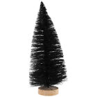 Small Black Xmas Tree Halloween Ornaments Desktop Decor Plastic