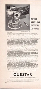 Questar Telescope Standard Model Astronomy Letter Vintage Print Ad 1980 - Picture 1 of 5