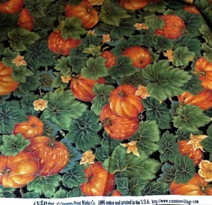 1 Yard+ Cranston VIP Print PUMPKIN PATCH Fabric Cotton AUTUMN FALL - Picture 1 of 1