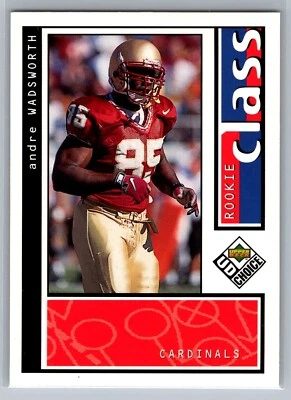 1998 UPPER DECK ROOKIE CLASS CARD # 196 Andre Wadsworth - Arizona Cardinals - Image 1 of 2