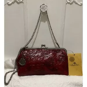 Patricia Nash•Potenaz Red Floral Tooled Kiss-lock Clutch•NWT. New Low Price! - Picture 1 of 9