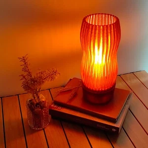 Wavy AMBER table lamp_Two Wavy_3d printed with 99% recycled plastic - LED Lamp - Picture 1 of 16