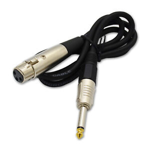 xlr female to 6.35mm Mono plug mic cord 1/4 microphone cable
