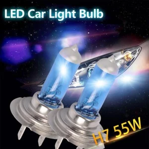 2x H7 XENON HALOGEN BULB 5000K Car Headlights Super White Light Lamp 55W❃ - Picture 1 of 6