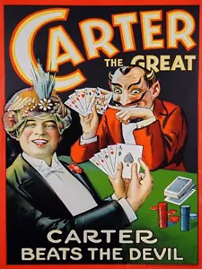 11364. Poster arredamento. Interno stanza. Arte da parete vintage. Carter mago vittoria al diavolo - Foto 1 di 1