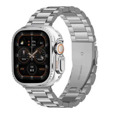 Stainless Steel Band & Case for Apple Watch Ultra Metal Protective Bumper Cover - Image 1 of 4
