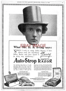 1914 Reklame Autostrop Rasierhobel Original HENRY IRVING Rasierdruck Ad 733/64 - Bild 1 von 1