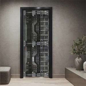 3D Space Hangar Bay Peel and Stick Door Sticker Wallpaper Murals for Home Decor - Picture 1 of 6