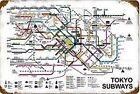 Tokyo Subways Karte Verrostet Stahl Zeichen 450mm x 300mm (Pst)