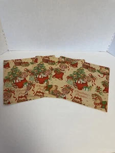 VTG CHRISTMAS WRAPPING PAPER GIFT WRAP “CHRISTMAS PUDDIN’”3 Sheets - Picture 1 of 3