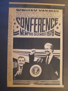 AP Wire Press Photo 1978 VP Walter Mondale with Pres Carter Mid term Conference