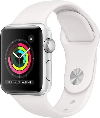 Apple Smart Watch Serie 3 GPS 42mm Silver Aluminum Case White Sport Band MTF22LL - Image 1 of 4