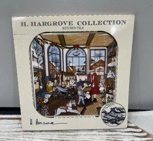 H. Hargrove Collection Fine Porcelain Tile Plate- Letters to Santa - NIB 6"x6" - Picture 1 of 8
