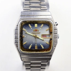 Raro Reloj ORIENT 0S469C335B Automático 21J, Estuche TV Día/Fecha Esfera Azul De Colección - Imagen 1 de 24