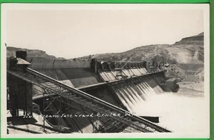 Vintage RPPC Photo Postcard Grand Coulee Dam Steam Face WA 1941 - Picture 1 of 4