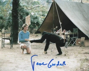 JANE GOODALL SIGNED AUTOGRAPH 8X10 PHOTO - VERY YOUNG CHIMPANZEE EXPERT, DISNEY - Picture 1 of 2
