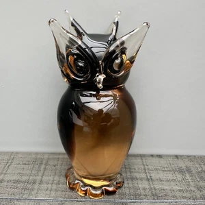 Murano Hand Blown Glass Art Owl Large Figurine Sculpture Paperweight Italy 7.5" - Picture 1 of 13
