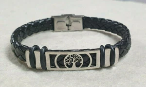 Bracciale Braccialetto unisex- cinturino cuoio - albero della vita - Idea regalo - Foto 1 di 4