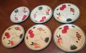 Set of 6 Royal Norfolk "Tuscan Fruit" Vintage Stoneware Dinner Plates 10 1/2” - Picture 1 of 4