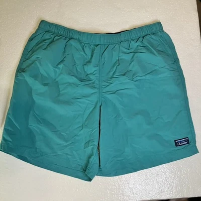 L.L.Bean Supplex Sport Shorts Mens Teal Blue Swim Trunks Elastic Waist Size XL - Image 1 of 4