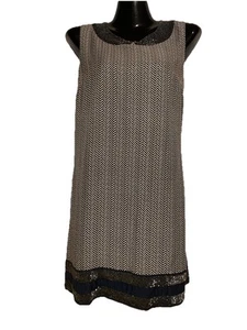 SASS & BIDE Mary Quant Style Beaded Collar n Hem Silk Mini Dress Size 8 AUS - Picture 1 of 9